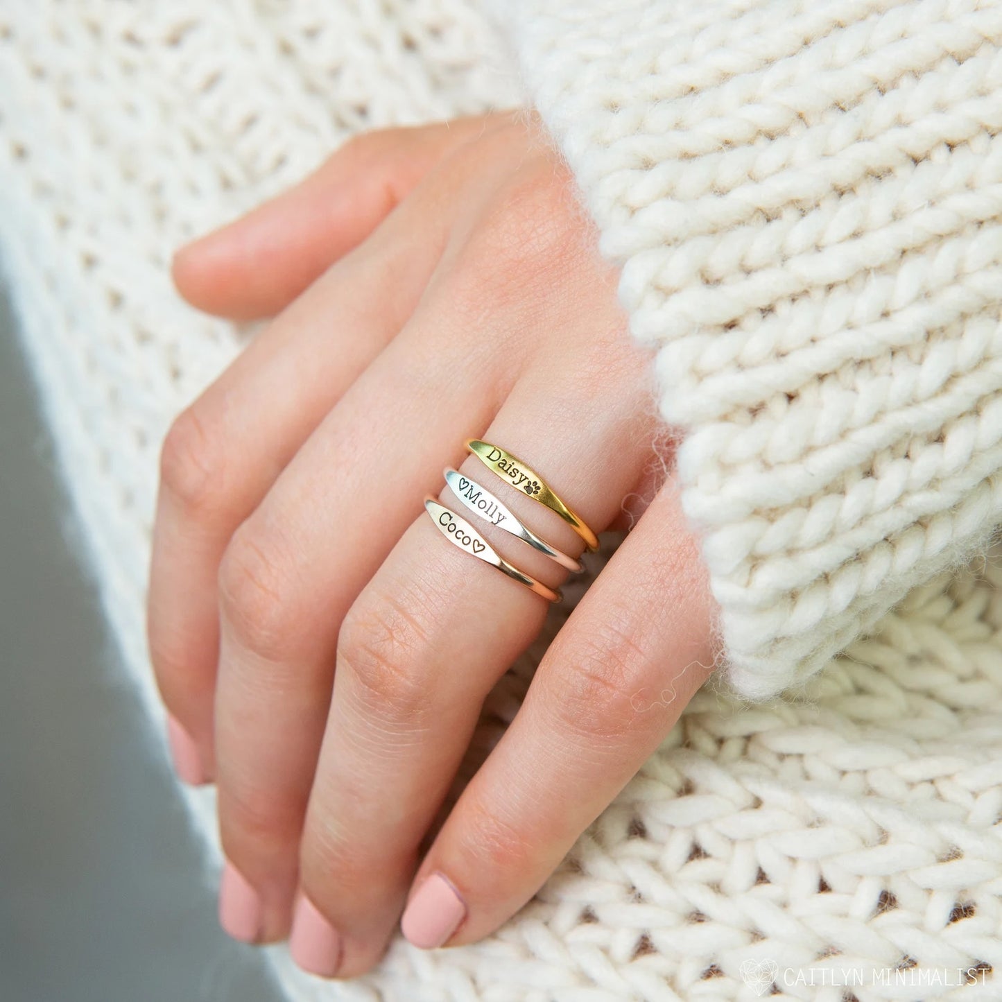 Tiny Name Ring - Minimalist Ring