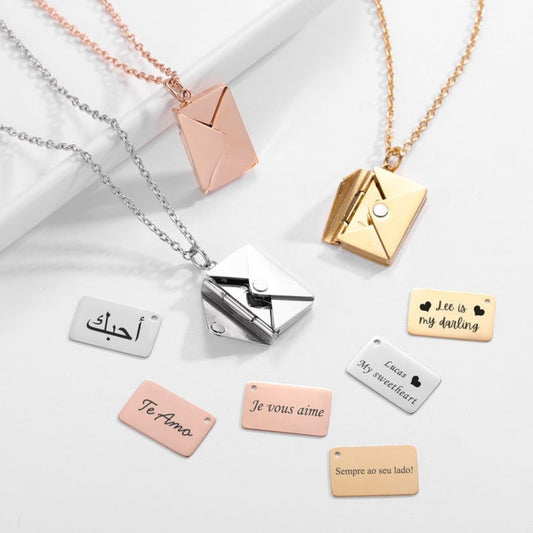 Personalized Envelope Necklace